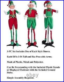3-PC Standing 3ft Elf Figures 3D with Stands & Outdoor Stakes Pose-able Limbs #170 3-PC Standing 3ft Elf Figures 3D with Stands & Outdoor Stakes Pose-able Limbs #170