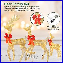 3 Pack LED Light Up Reindeer Family Christmas Yard Lawn Outdoor Decoration