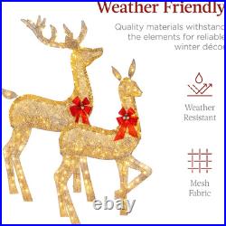 3-Piece Large Lighted Christmas Deer Family Set 5Ft Outdoor Yard Decoration