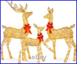 3-Piece Large Lighted Christmas Deer Family Set 5Ft Outdoor Yard Decoration