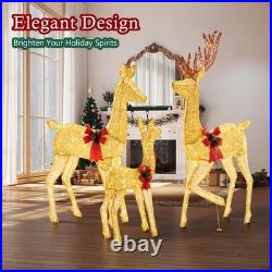 3-Piece Large Lighted Christmas Deer Family Set 5.3Ft with 360 Bright LED W