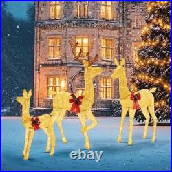 3-Piece Large Lighted Christmas Deer Family Set 5.3Ft with 360 Bright LED W