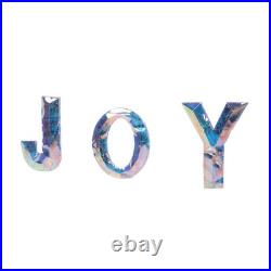 3 Piece Outdoor Xmas Decor Letters LED Lighted Prism Holiday Yard Decorations