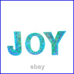 3 Piece Outdoor Xmas Decor Letters LED Lighted Prism Holiday Yard Decorations