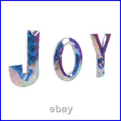 3 Piece Outdoor Xmas Decor Letters LED Lighted Prism Holiday Yard Decorations