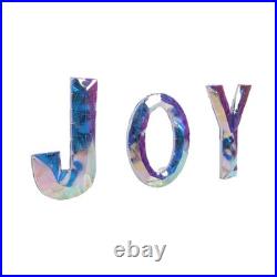 3 Piece Outdoor Xmas Decor Letters LED Lighted Prism Holiday Yard Decorations