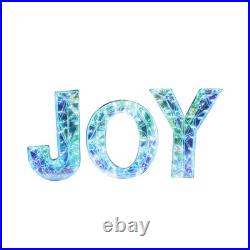 3 Piece Outdoor Xmas Decor Letters LED Lighted Prism Holiday Yard Decorations