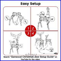 3 Piece Pre-Lit Christmas Deer Family Set Outdoor Yard Decorations with Lights 3 Piece Pre-Lit Christmas Deer Family Set Outdoor Yard Decorations with Lights