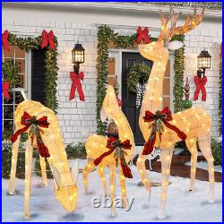 3-Piece Pre-Lit Christmas Reindeer Family Set, 3D Plug in 170 Count Warm White L 3-Piece Pre-Lit Christmas Reindeer Family Set, 3D Plug in 170 Count Warm White L