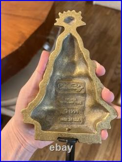 3 Virginia Metalcrafters Williamsburg 1998 Brass Christmas Tree Stocking Hangers