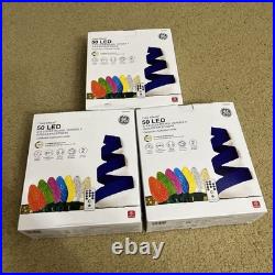 3 boxes GE Faceted RGB C-9 Lights multi/green wire 53 functions NEW string light