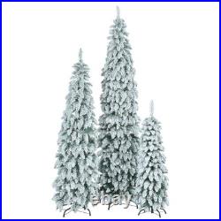 3-set Pre-Lit Pencil Christmas Slim Artificial Christmas Tree With Snow Flocking 3-set Pre-Lit Pencil Christmas Slim Artificial Christmas Tree With Snow Flocking