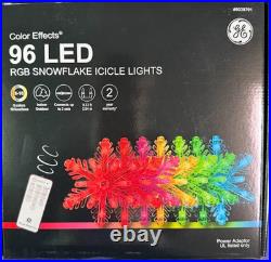 3 sets GE COLOR EFFECTS 6029701 96CT RGB SNOWFLAKE LIGHTS 9' colors & functions