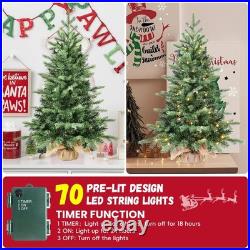 3ft Pre-lit Small Christmas Tree Artificial Nordic Spruce Mini Table Top Chri
