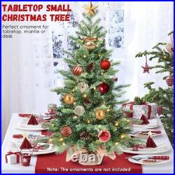 3ft Pre-lit Small Christmas Tree Artificial Nordic Spruce Mini Table Top Chri