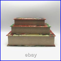 3x Merry Christmas Santa Retro Style Faux Books Stash Boxes Christmas Decor