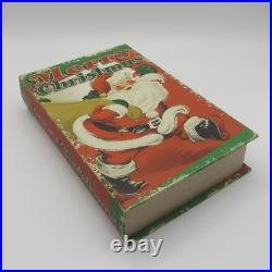 3x Merry Christmas Santa Retro Style Faux Books Stash Boxes Christmas Decor