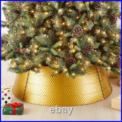 40.5 in. D Christmas Gold Hammered Metal Tree Collar (KD) 40.5 in. D Christmas Gold Hammered Metal Tree Collar (KD)