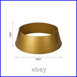 40.5 in. D Christmas Gold Hammered Metal Tree Collar (KD) 40.5 in. D Christmas Gold Hammered Metal Tree Collar (KD)