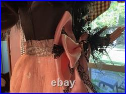 42 tall PINK/Black Witch Halloween Black Crystal Ball shabby cottage chic broom