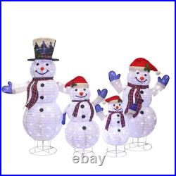 47.5 In. 4-Piece Outdoor Christmas Decoration Pop-Up Snowman Family Set with Coo