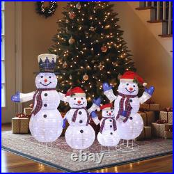 47.5 In. 4-Piece Outdoor Christmas Decoration Pop-Up Snowman Family Set with Coo