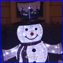 47.5 In. 4-Piece Outdoor Christmas Decoration Pop-Up Snowman Family Set with Coo