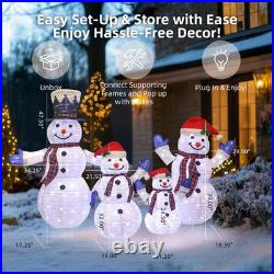 47.5 In. 4-Piece Outdoor Christmas Decoration Pop-Up Snowman Family Set with Coo