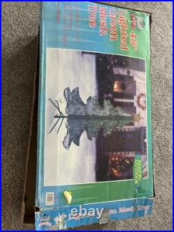 48 Lighted Green Mesh Christmas Tree Indoor Outdoor Rare Vintage