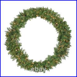 48 Pre-Lit Northern Pine Artificial Christmas Wreath with Clear Lights