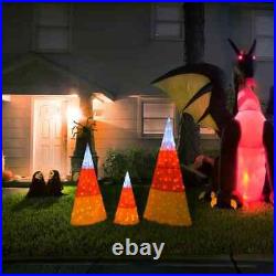 48 in, 36and 243-Piece Pre-Lit Candy Corn Cones