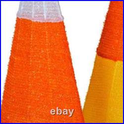 48 in, 36and 243-Piece Pre-Lit Candy Corn Cones