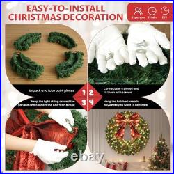 48inch Large Christmas Wreath Outdoor Christmas Wreath with 300 Lights and