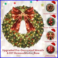 48inch Large Christmas Wreath Outdoor Christmas Wreath with 300 Lights and 48inch Large Christmas Wreath Outdoor Christmas Wreath with 300 Lights and