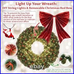 48inch Large Christmas Wreath Outdoor Christmas Wreath with 300 Lights and