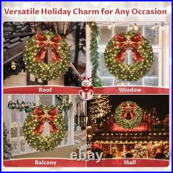 48inch Large Christmas Wreath Outdoor Christmas Wreath with 300 Lights and