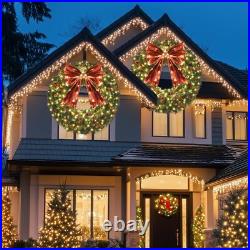 48inch Large Christmas Wreath Outdoor Christmas Wreath with 300 Lights and 48inch Large Christmas Wreath Outdoor Christmas Wreath with 300 Lights and