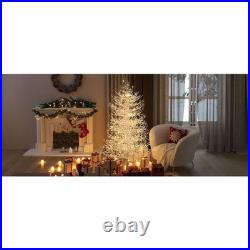 4FT Pre-lit Aspen Fir Artificial Christmas Tree Hinged Xmas Tree 280 Branch Tips