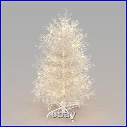 4FT Pre-lit Aspen Fir Artificial Christmas Tree Hinged Xmas Tree 280 Branch Tips