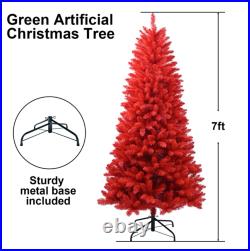 4FT Red PVC Artificial Xmas Tree for Holiday Decoration Indoor Christmas Decor 4FT Red PVC Artificial Xmas Tree for Holiday Decoration Indoor Christmas Decor