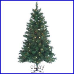 4Ft Green Spruce Christmas Trees Decor Prelit with 150 Clear Incandescent Lights