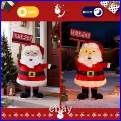 4Ft Lighted Pop-Up Santa, 47 Inch Christmas Santa Holiday Yard Decorations With 70