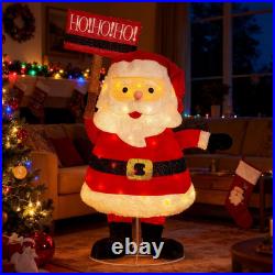4Ft Lighted Pop-Up Santa, 47 Inch Christmas Santa Holiday Yard Decorations With 70