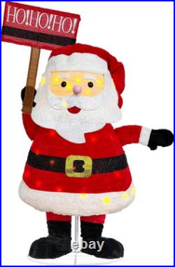 4Ft Lighted Pop-Up Santa, 47 Inch Christmas Santa Holiday Yard Decorations With 70