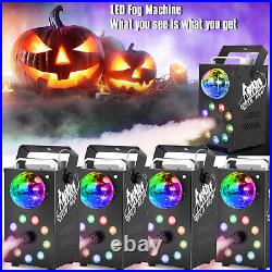4PCS RGB 9LED 700W Fog Machine Halloween Stage Smoke Wedding Disco Party Lights
