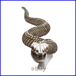 4'11 MGO Lighted LED Realistic Snake Skeleton Glowing Red Eyes Halloween Decor 4'11 MGO Lighted LED Realistic Snake Skeleton Glowing Red Eyes Halloween Decor
