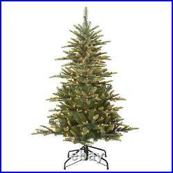 4 1/2 ft Pre-lit Aspen Green Fir Artificial Christmas Tree in Green