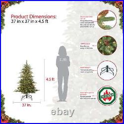 4 1/2 ft Pre lit Aspen Green Fir Artificial Christmas Tree in Green