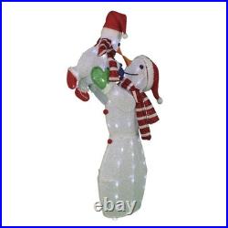 4'4 LED Lighted Christmas Snowman Mom Lifting Kid Outdoor Yard Holiday Decor