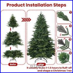 4/5/6/6.5/7.5/9FT Green Artificial Christmas Tree Hinges Xmas Tree with Stand